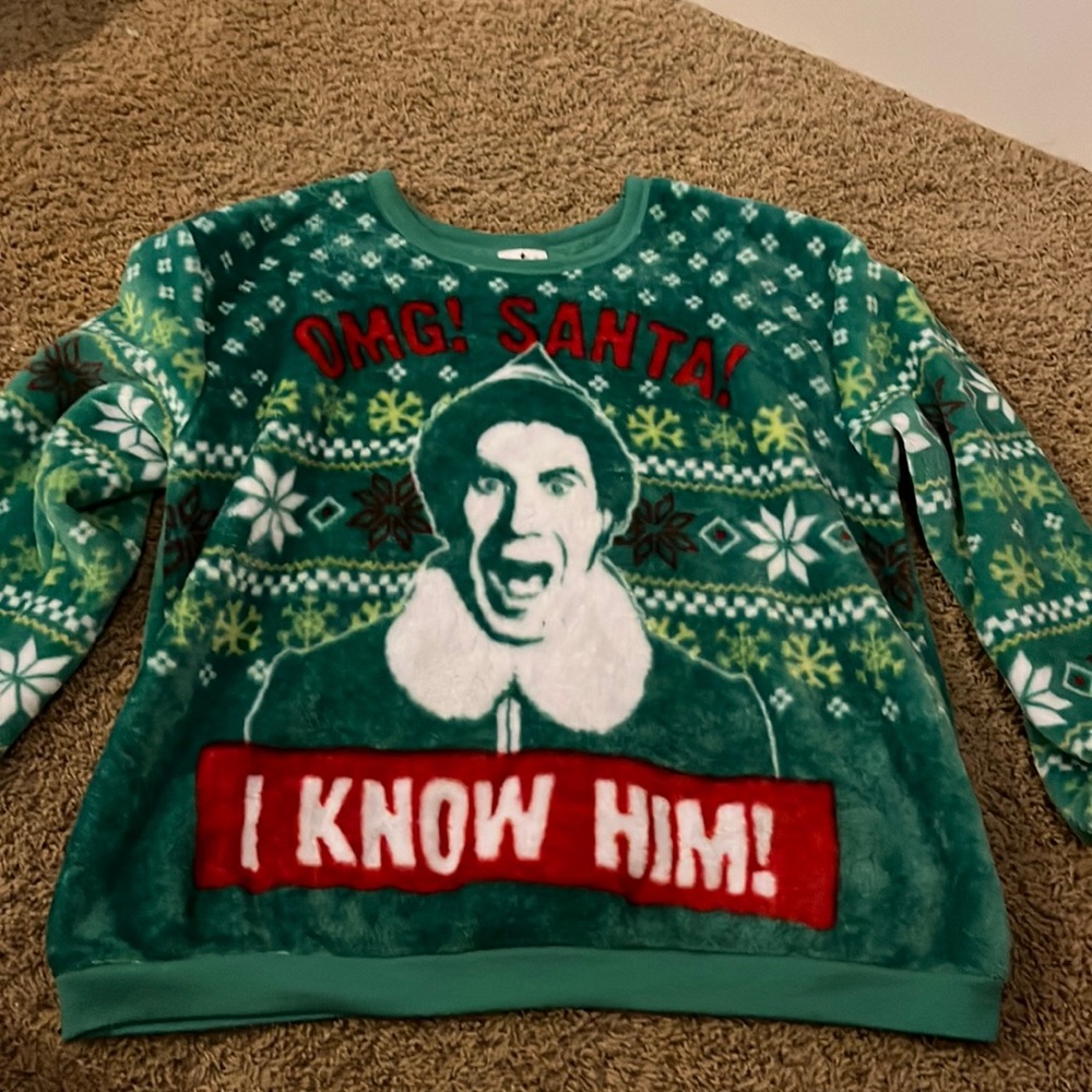 Fluffy kohl’s crew neck the movie elf